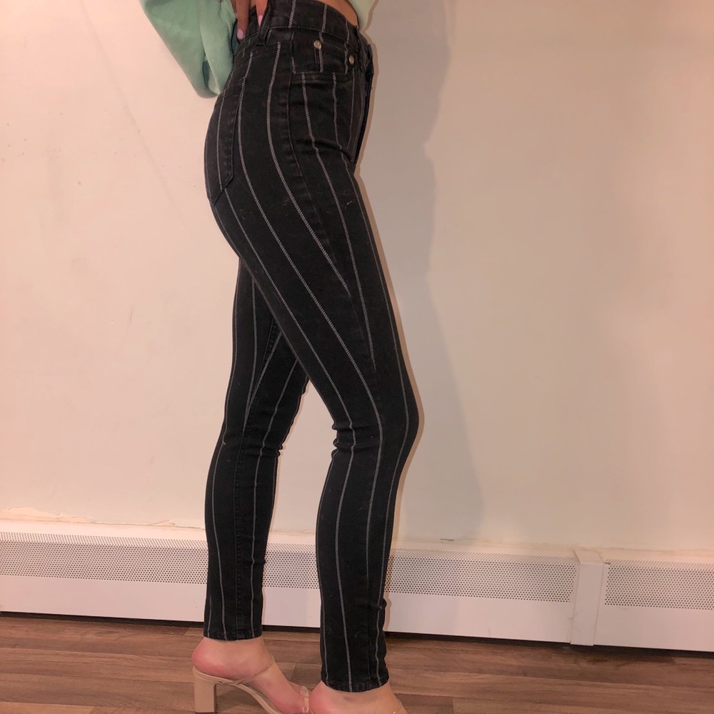 Striped TINSIL SKINNY JEANS